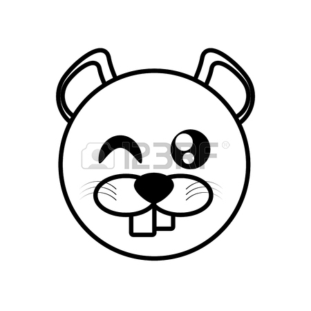 450x450 Outline Beaver Head Animal Vector Illustration Eps 10 Royalty Free