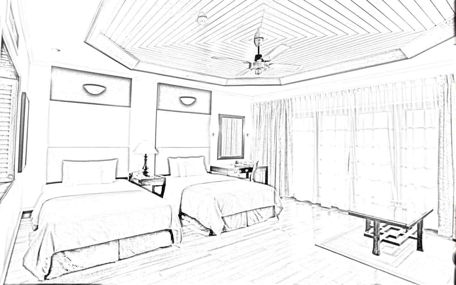 1517x948 Simple Bedroom Drawing Mayamokacomm
