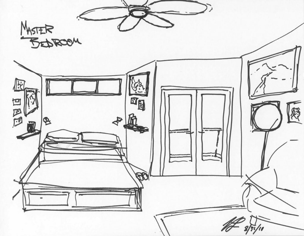 1024x794 Two Point Perspective Interior Living Room