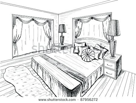 450x343 Bedroom Drawing Bedroom Drawing One Point Perspective Home Design
