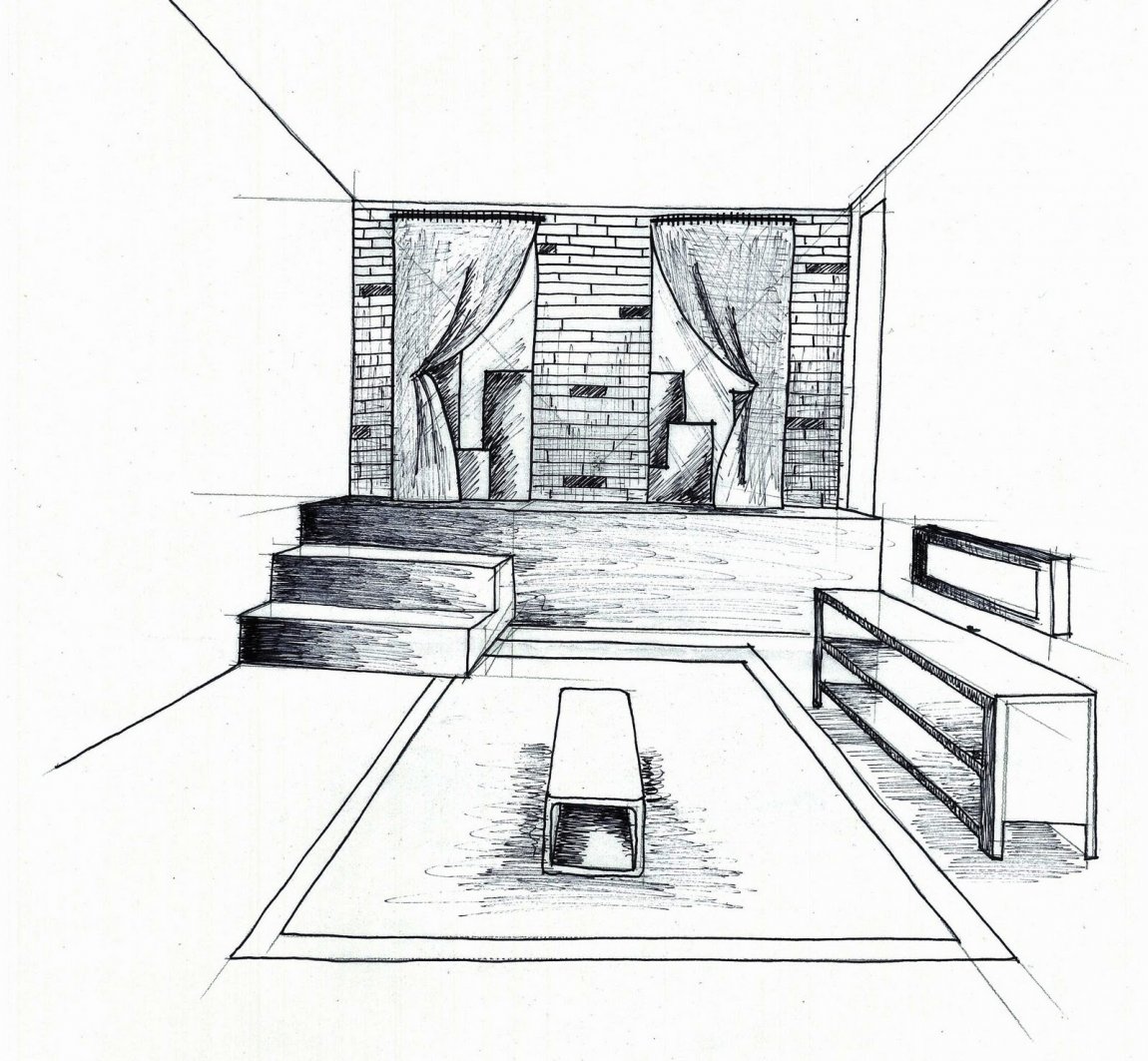 1150x1063 Perspective Drawing Worksheets For Middle School One Point Kitchen