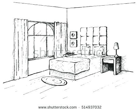 450x358 Sketch Bedroom Drawing Ideas Interior Bedroom Interior Design