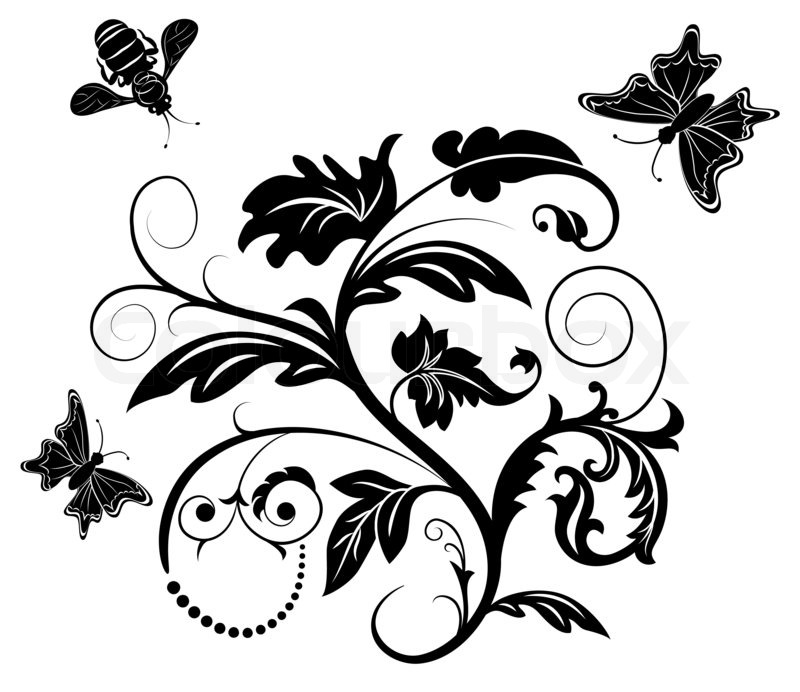 Bee And Flower Drawing