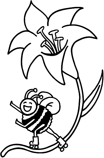 364x550 Coloring A Bee Is Skating On A Flower Picture