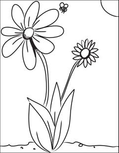 241x310 Free, Printable Flower And Bee Coloring Page For Kids