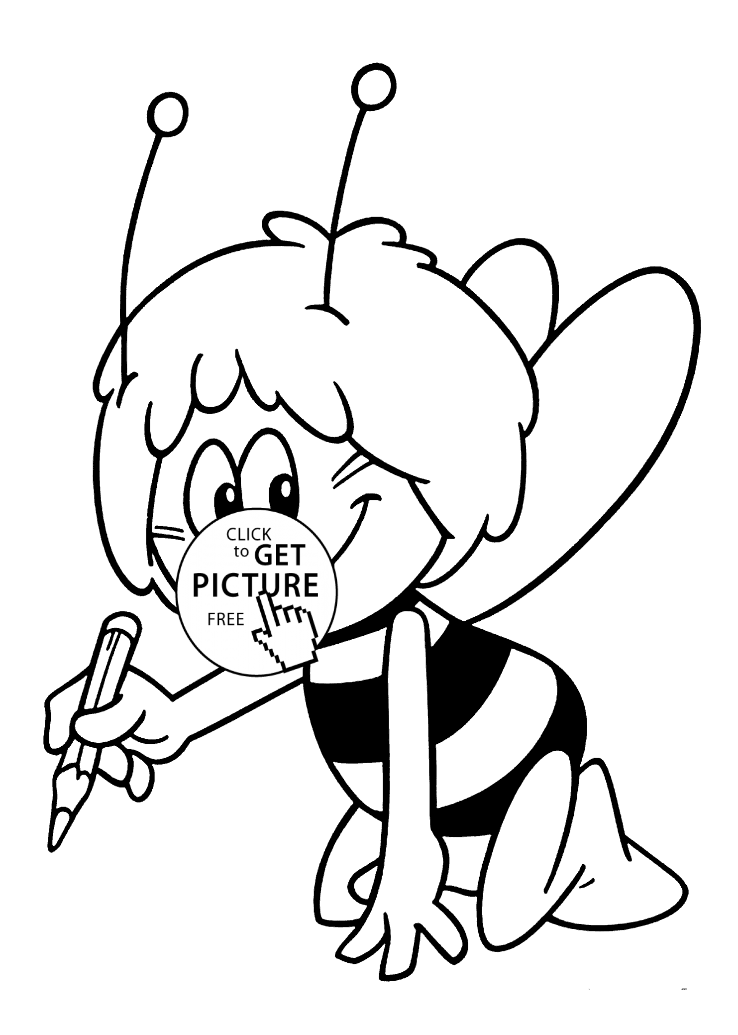 1483x2079 The Bee Coloring Pages For Kids Nice, Printable Free