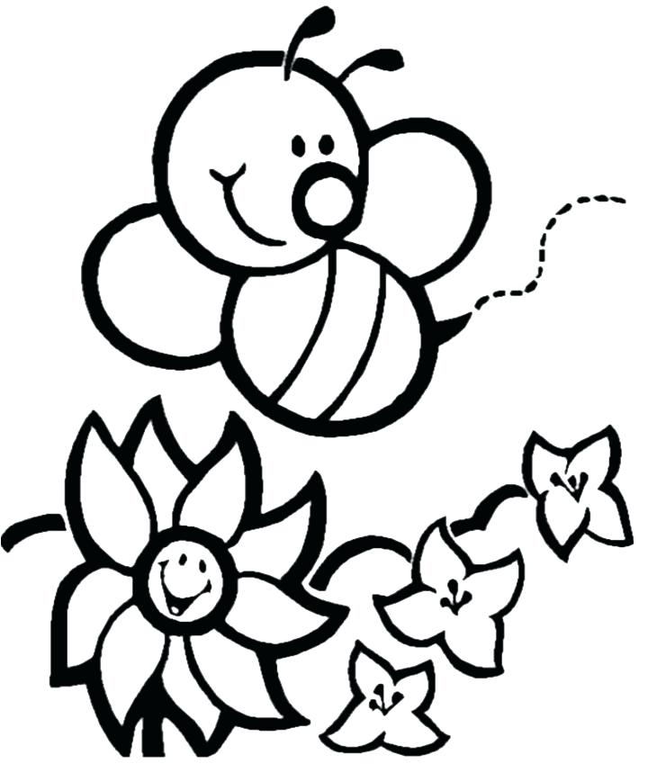 720x849 Bee To Color Cartoon Bee Coloring Page Bee Coloring Image 1table.co
