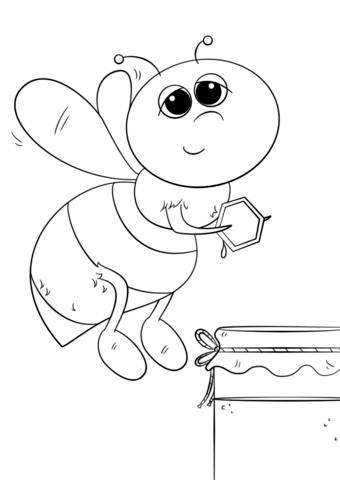 340x480 Cartoon Honey Bee Coloring Page Free Printable Coloring Pages