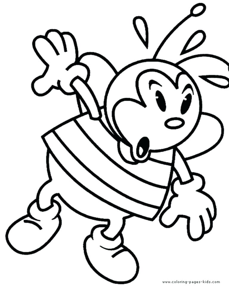 768x960 Coloring Page Bee Cartoon Bee Flower A Page To Print Out