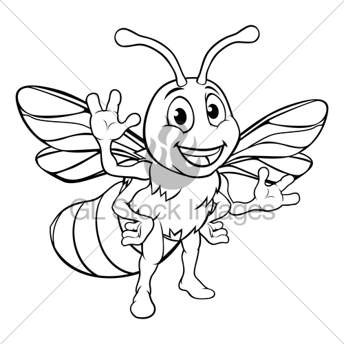 500x500 Cartoon Bee Character Gl Stock Images