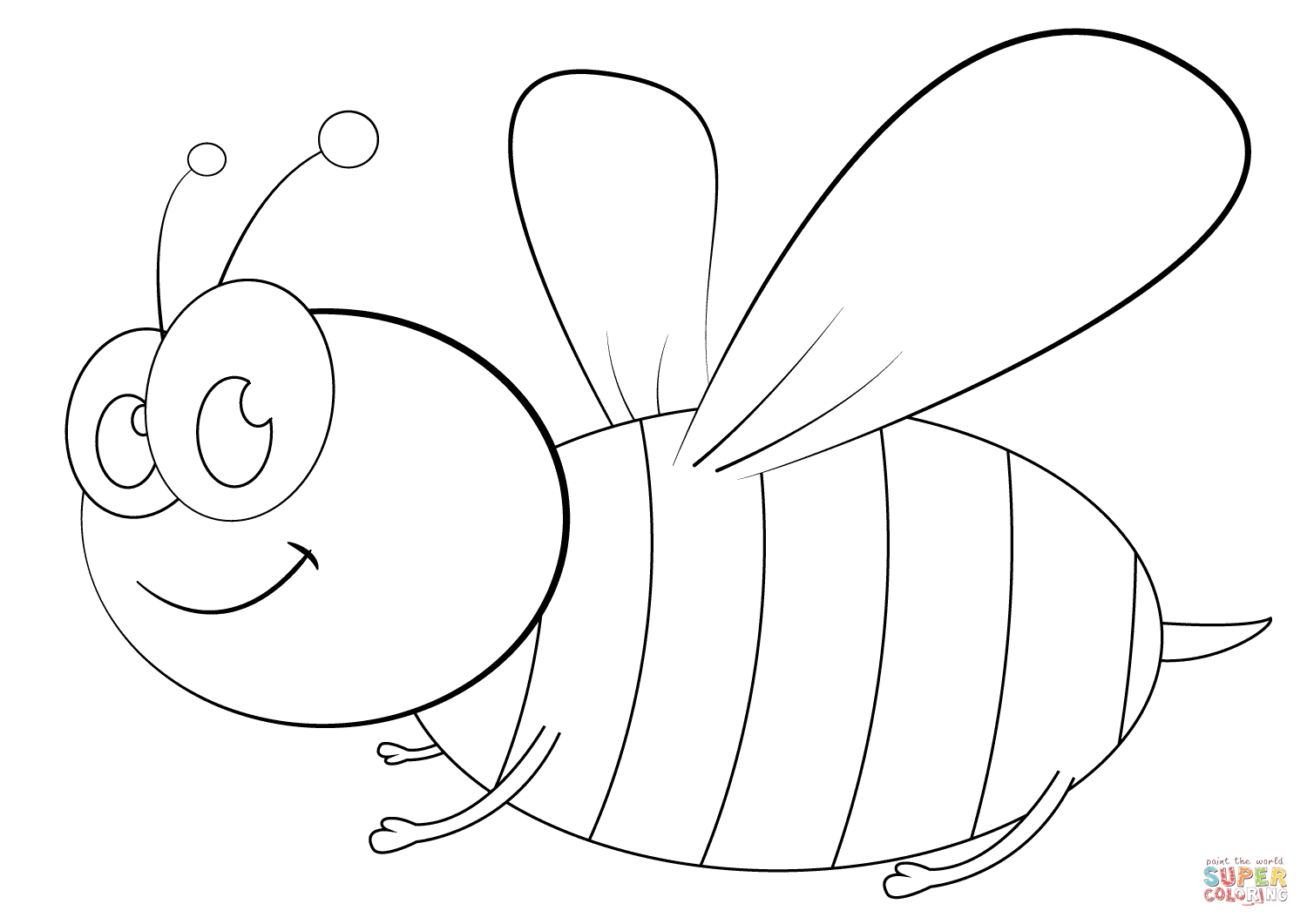 1500x1061 Cartoon Bee Coloring Page Free Printable Coloring Pages