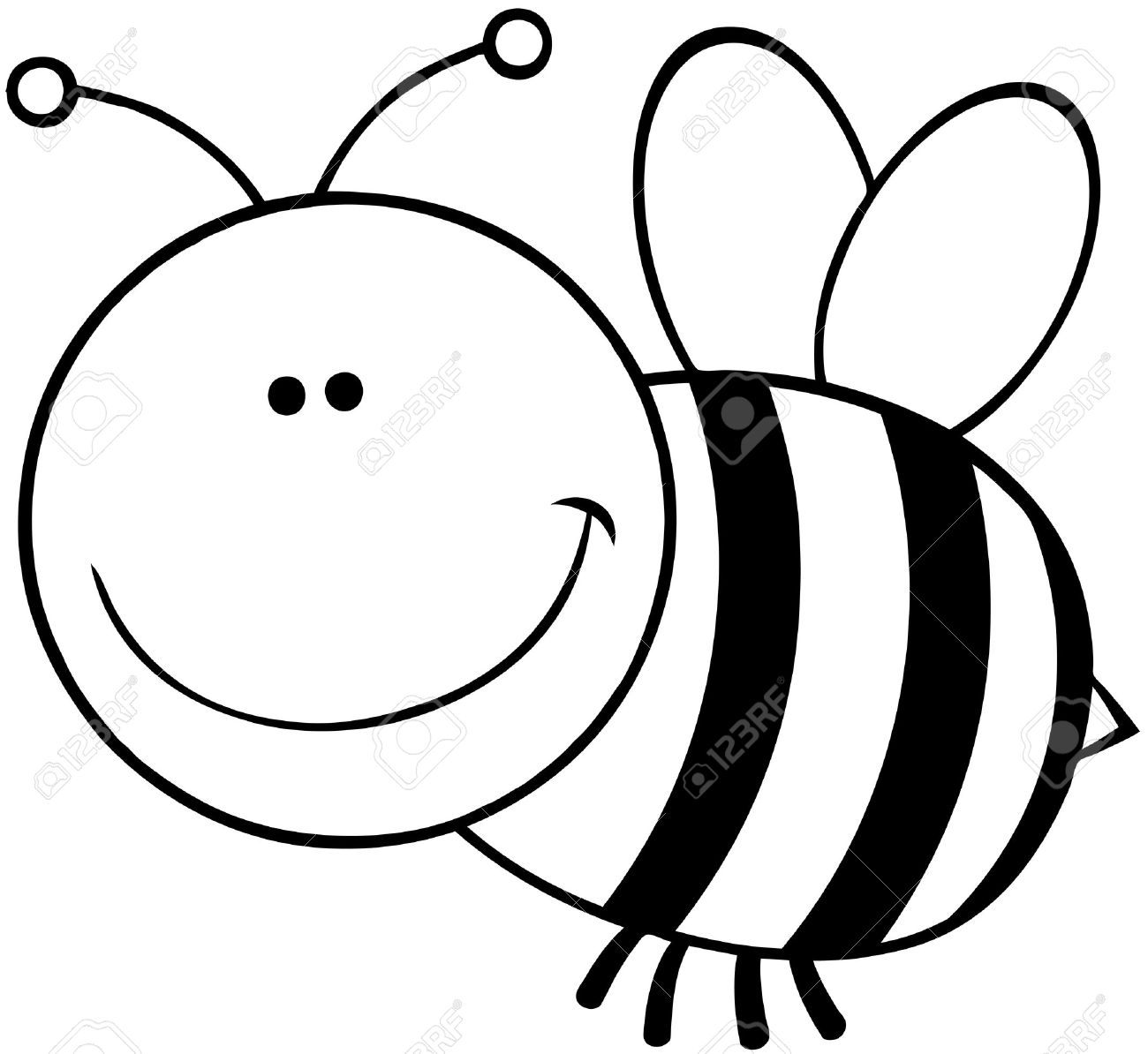 1300x1194 Honey Bee Cartoon Sketch How To Draw Cartoon Characters