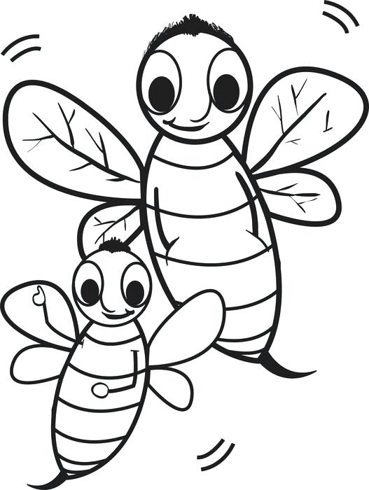 527x700 Bee Coloring Pages Printable Printable Cartoon Bee Coloring Page