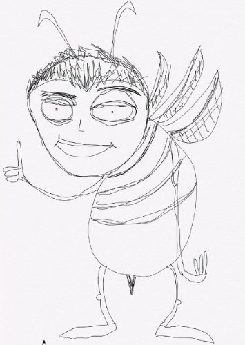 355x500 Alex's Amazing Drawing Of Barry Bee From The Bee Movie Ihe