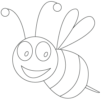 325x320 Bee Drawing To Color