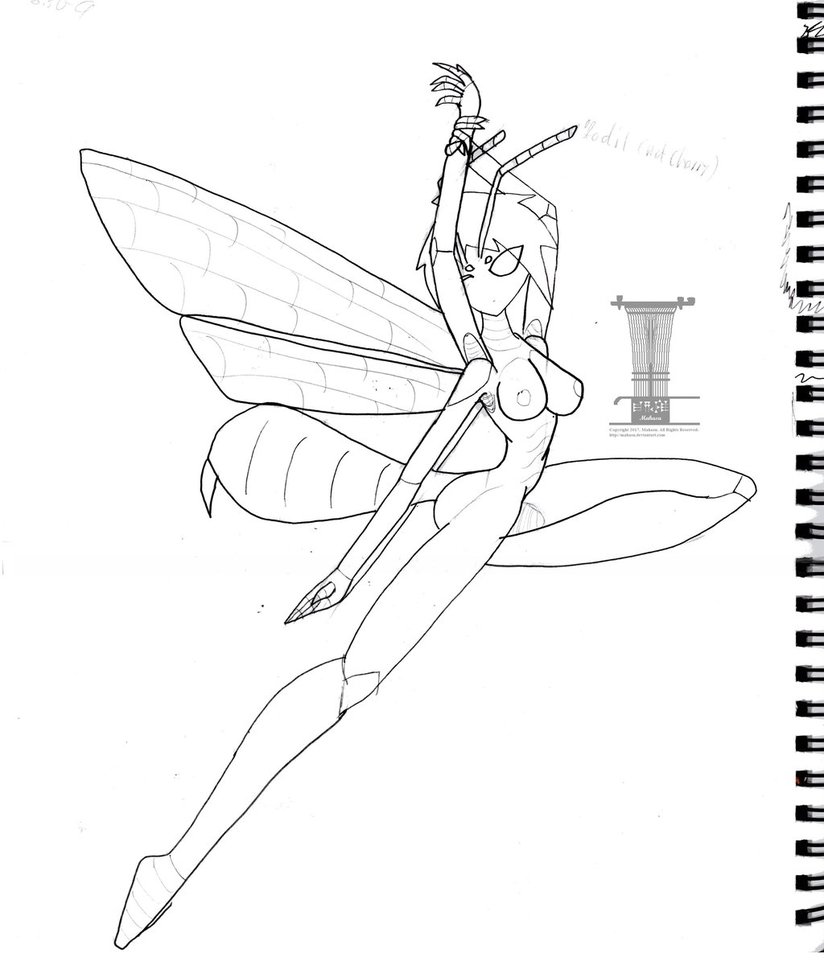 824x970 Sketch Bee Lady (1) By Mahasu