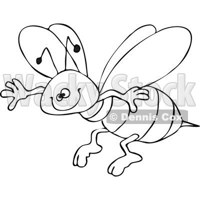 400x400 Bee Sketch Clipart