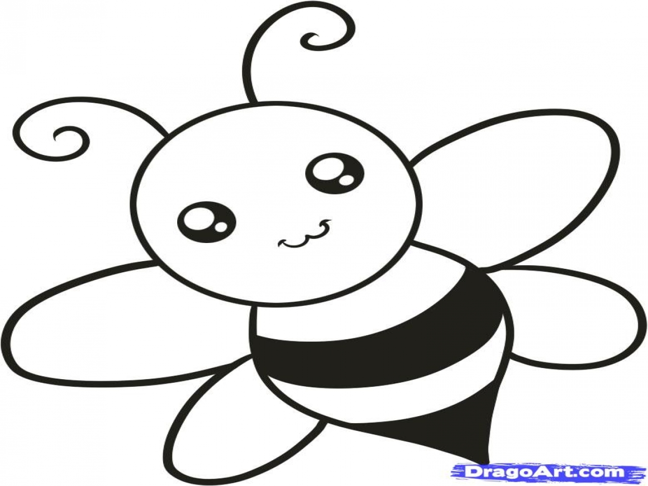 1280x960 Animal Step By Coloring How To Draw A Bee For Kids Animals