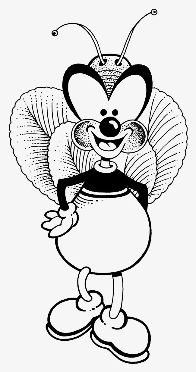 650x1235 It Has Cute Cartoon Bee, Lovely, Bee, Line Png Image For Free Download