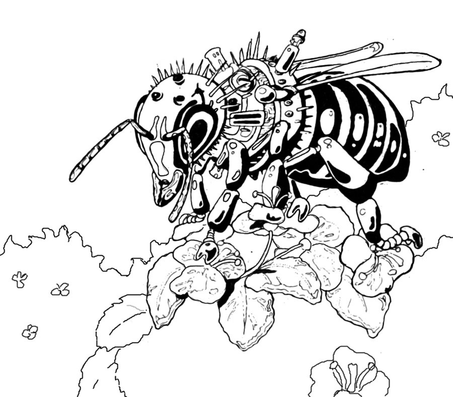 900x789 Robot Honey Bee By Baroque Gothic