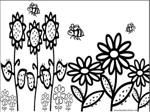 300x225 Bee Coloring Pages, Educational Activity Sheets And Puzzles Free