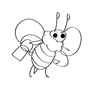 300x300 Simple Drawing Bumblebee Coloring Page Simple Drawing
