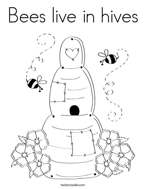 468x605 Beehive Coloring Page Many Interesting Cliparts