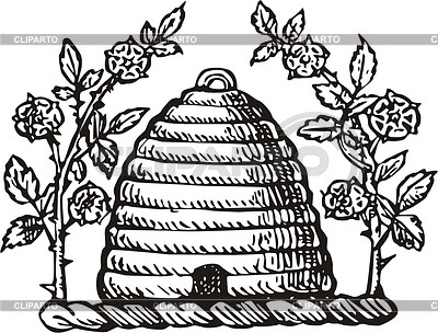 400x304 Vintage Beehive Clipart