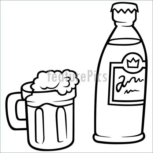 500x499 Alcoholic Beverages Glass Of Beer And Bottle