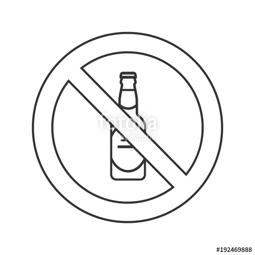 500x500 Forbidden Sign With Beer Bottle Linear Icon Stock Image