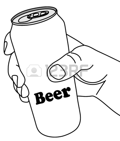 386x450 Hand Holding Aluminum Can Of Beer Vector Illustration Royalty Free
