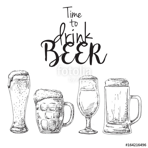 500x500 Background With Beer. Caption Time To Drink Beer. Place On Your