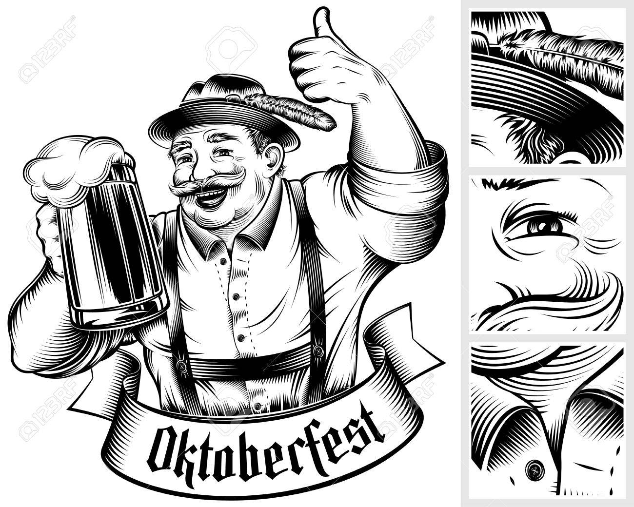 1300x1040 Beer Festival Oktoberfest. Man Holding Beer Glass With Foamy