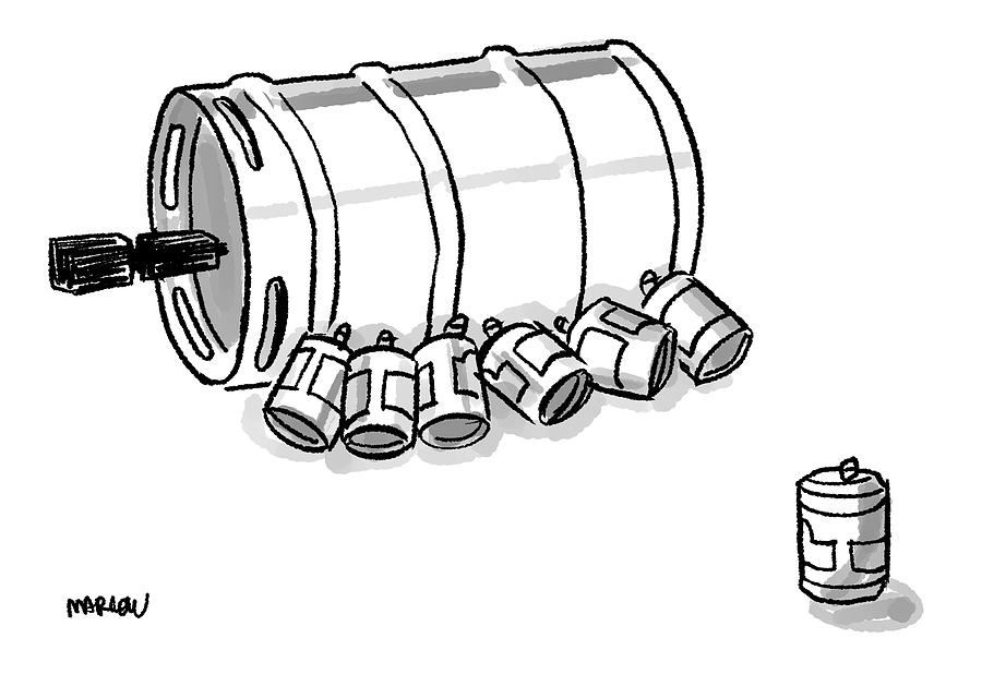 900x618 Beer Cans Nursing At A Keg Drawing By Sam Marlow