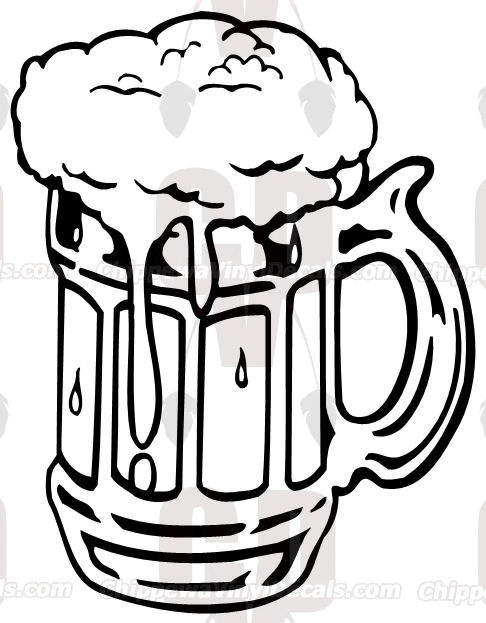 486x623 Foaming Beer Mug Decal Bb1067