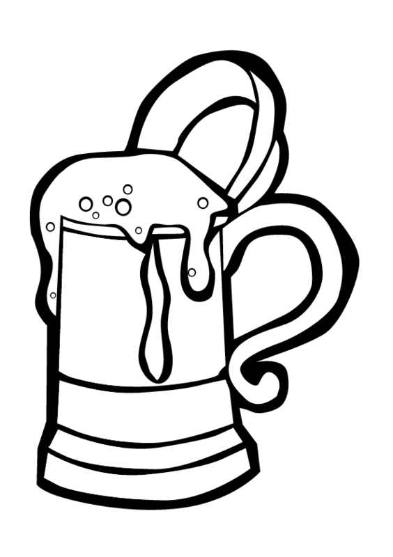 564x800 Beer Stein Clipart Black And White