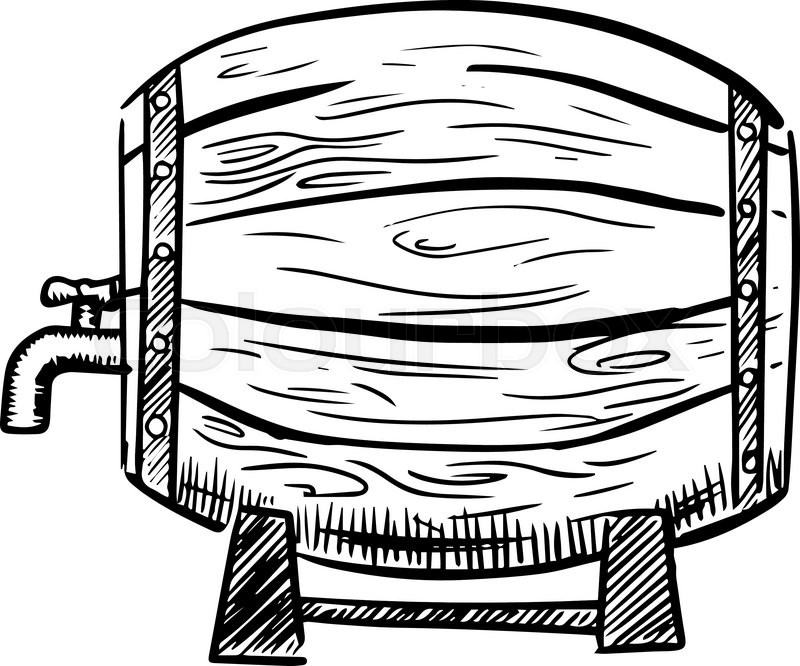 800x666 Old Wooden Wine Barrel On Racks With Metal Hoops And A Tap