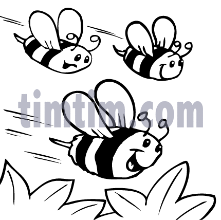430x428 Free Drawing Of 3 Bees Bw From The Category Birds Amp Insects