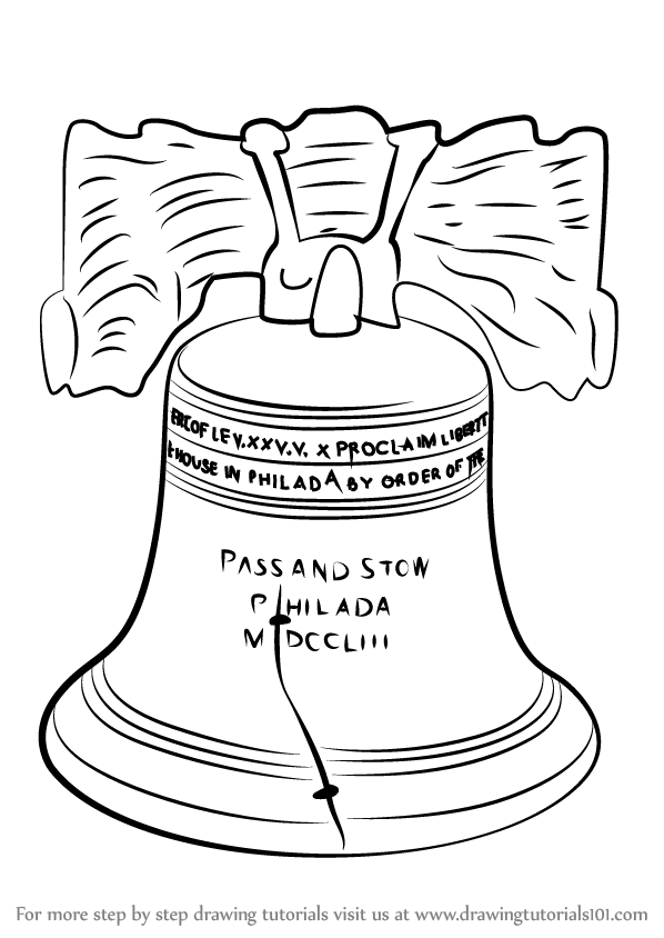 598x844 Learn How To Draw Liberty Bell (Other Places) Step By Step