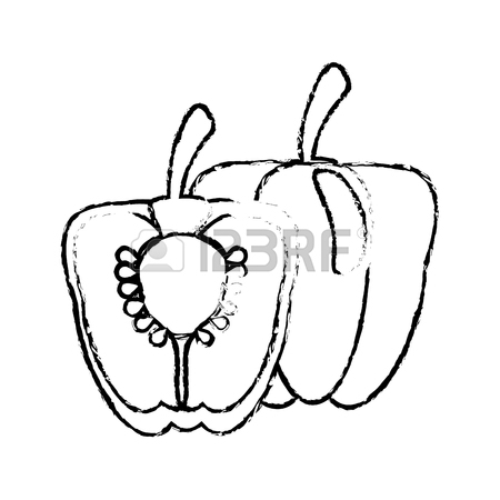 450x450 Half Pepper Food Diet Healthy Sketch Royalty Free Cliparts