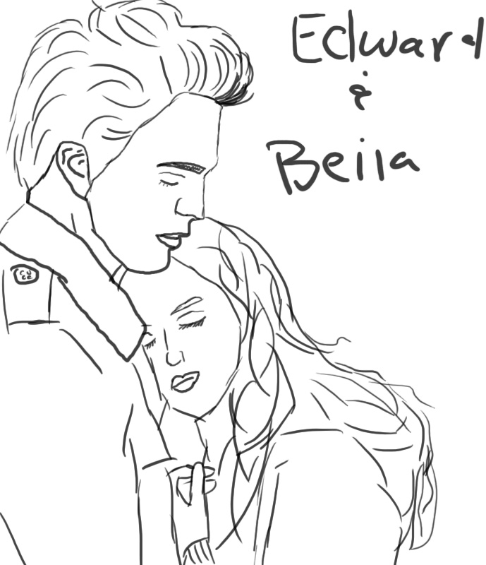 689x800 Edward And Bella Speed Drawing By Ceciliay