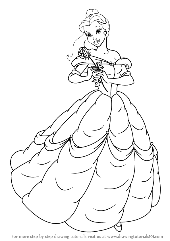 598x845 Learn How To Draw Belle From Beauty And Beast (Beauty And