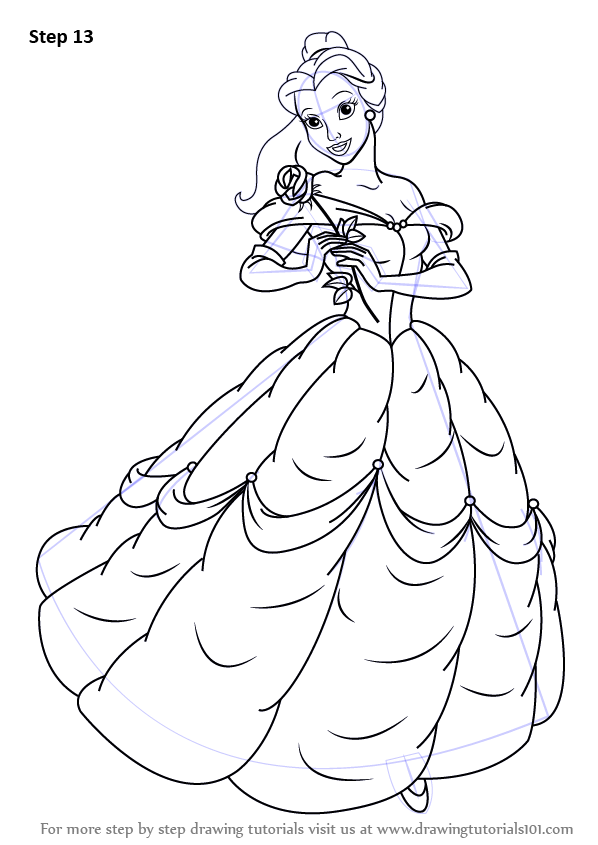 598x845 Learn How To Draw Belle From Beauty And Beast (Beauty And