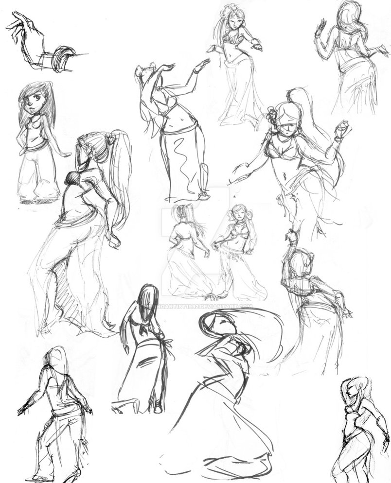 804x994 Belly Dancer Sketches By Youngartist1992