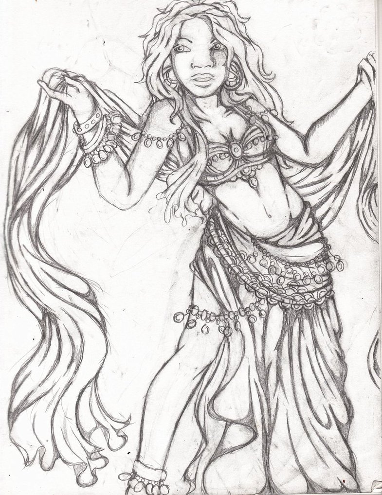 785x1018 Gyspy Belly Dancer Sketch By Remedy13