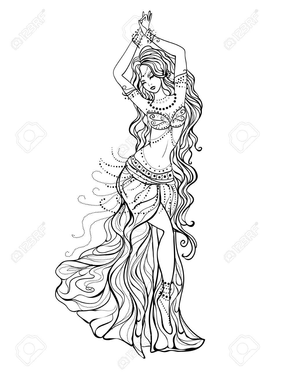 1000x1300 Ornament Beautiful Card With Girl Belly Dance. Mehenidi Element