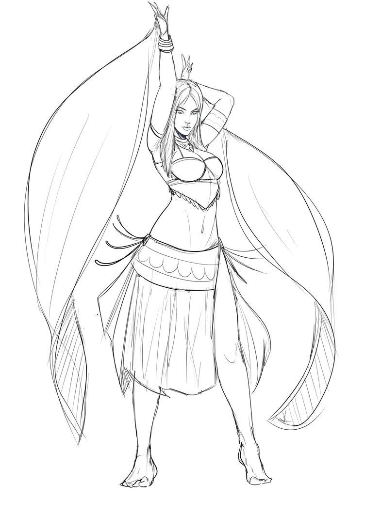 752x1063 Belly Dancer Full Body By Sketchydeez