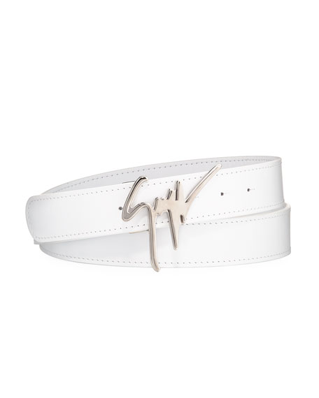 456x570 Giuseppe Zanotti Men's Signature Leather Logo Belt Neiman Marcus