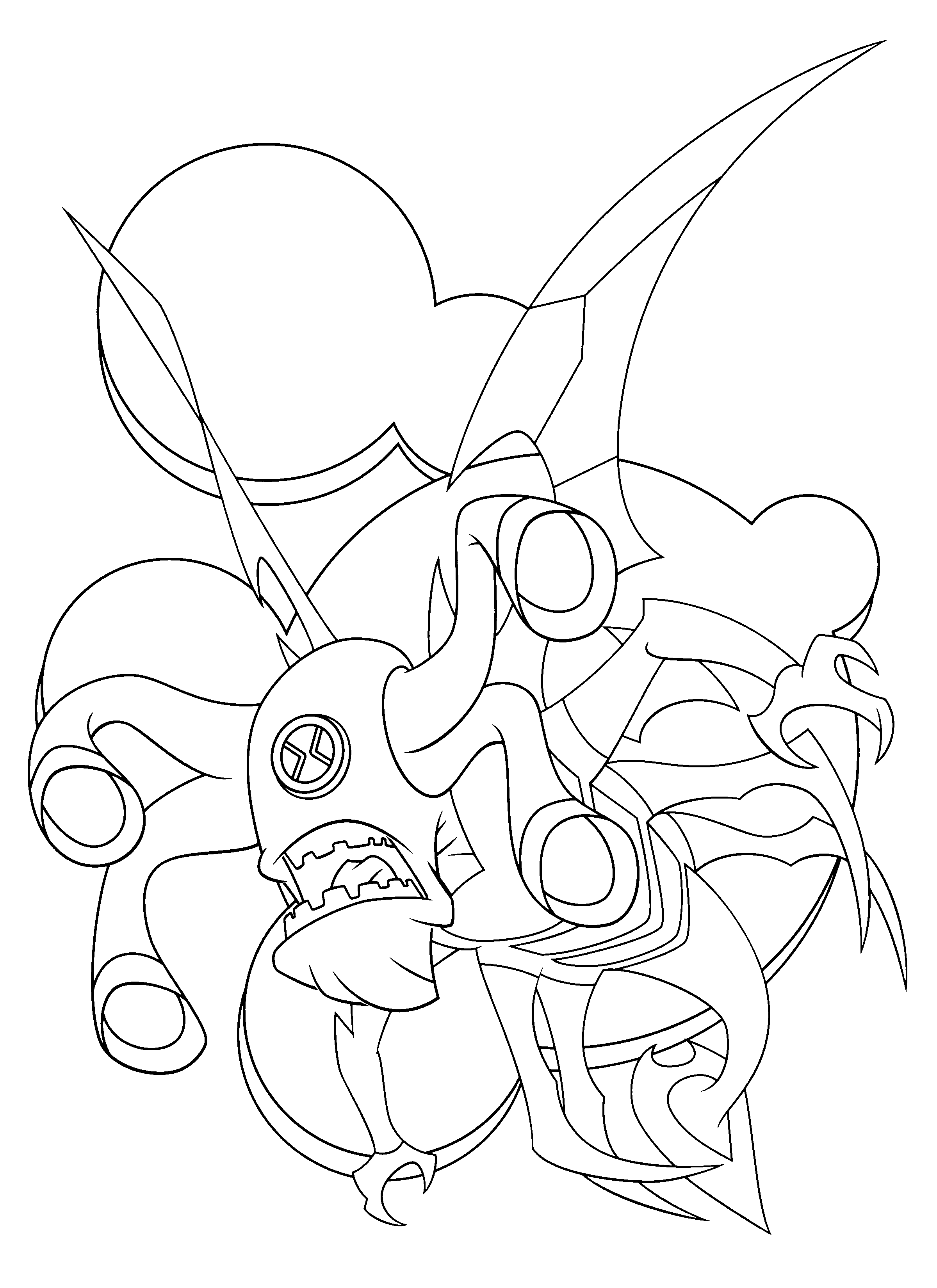 2400x3300 Draw Ben 10 Aliens Kids Coloring