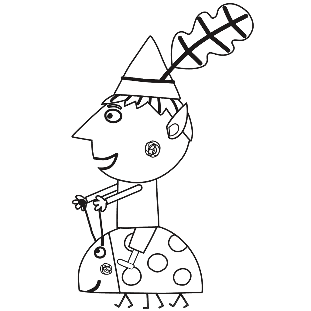 1024x1024 Ben Coloring Page From Ben And Holly's Little Kingdom